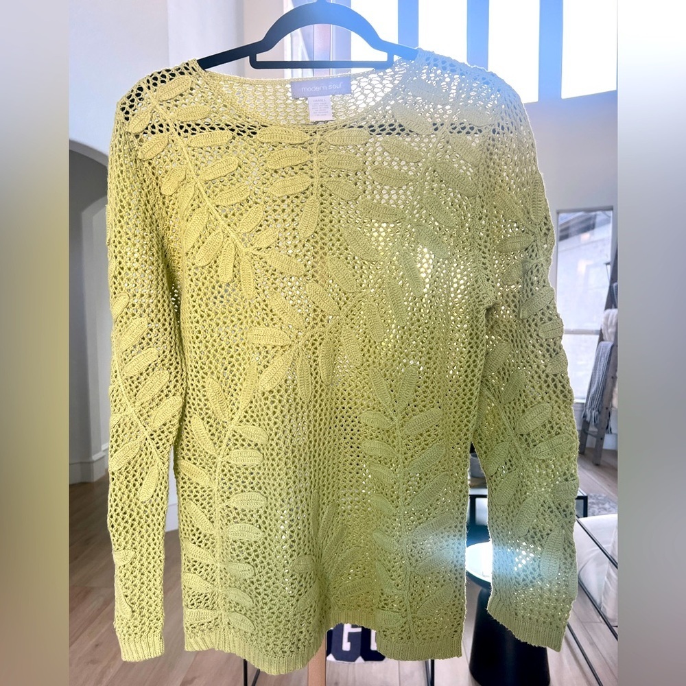 Modern Soul Vintage Leaves Knit Sweater